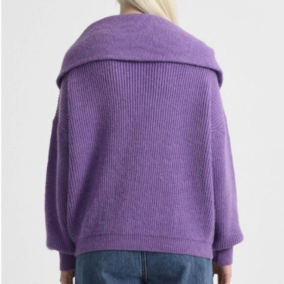 Lili Sidonio for Molly Bracken Women's Zip Turtleneck Sweater in Mauve Purple - Picture 2 of 10